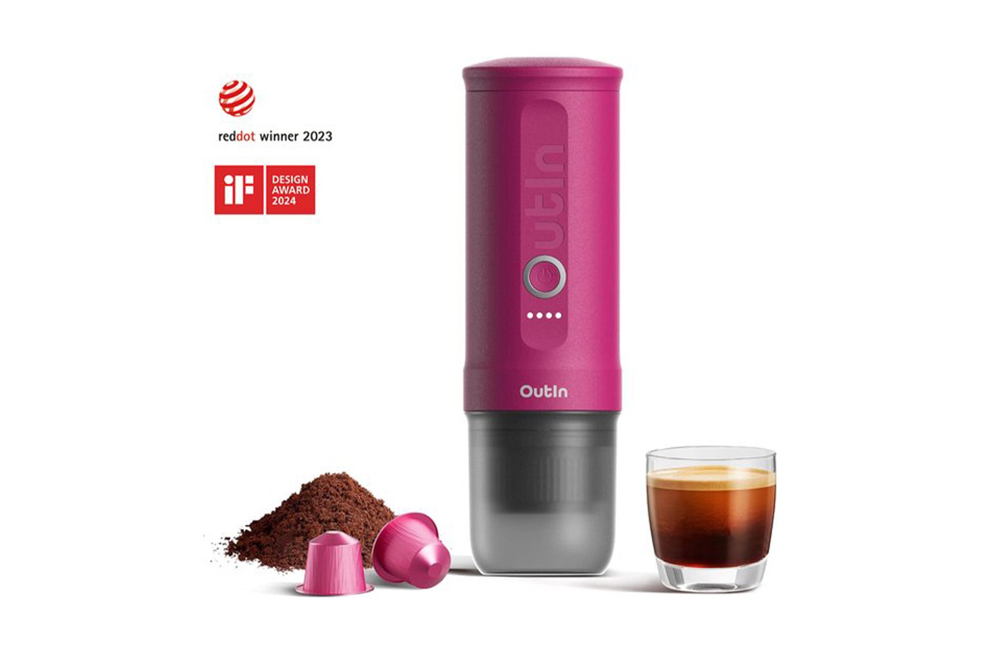 OutIn - Nano - Draagbare Espressomachine - Roze